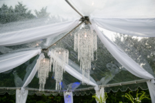 Clear Tent with Crystal Chandeliers