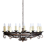 Faux Candle Iron Chandelier