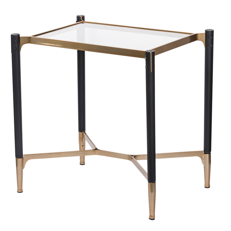 Black & Gold Glass Side Table