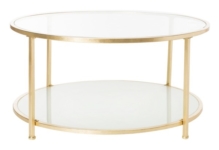 Ivy Round Glass Coffee Table - Gold
