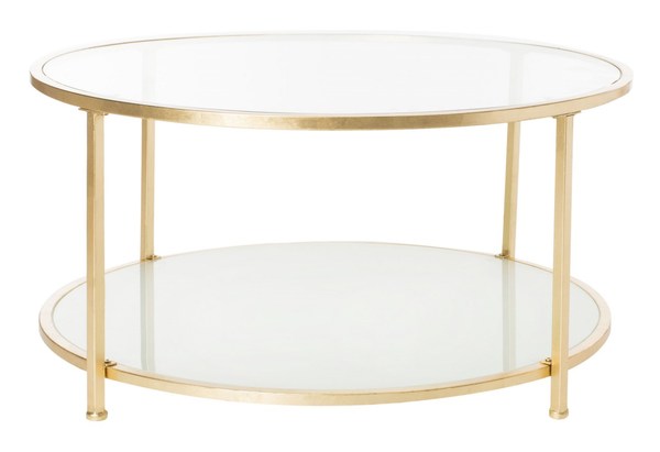 Ivy Round Glass Coffee Table - Gold